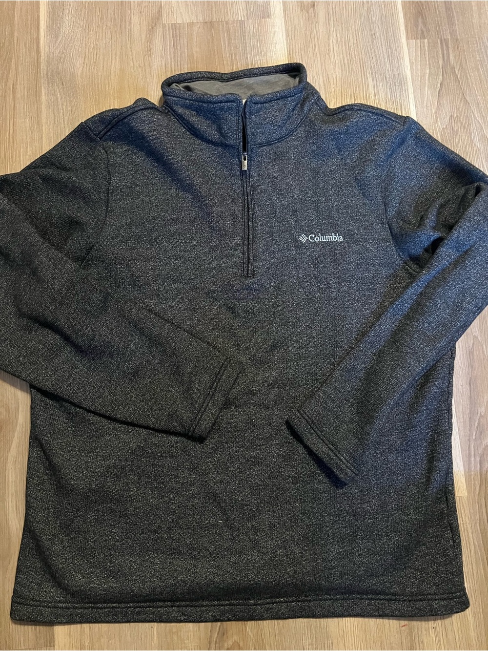 Columbia Men's Dark Gray Quarter-Zip Fleece Pullover Sz large